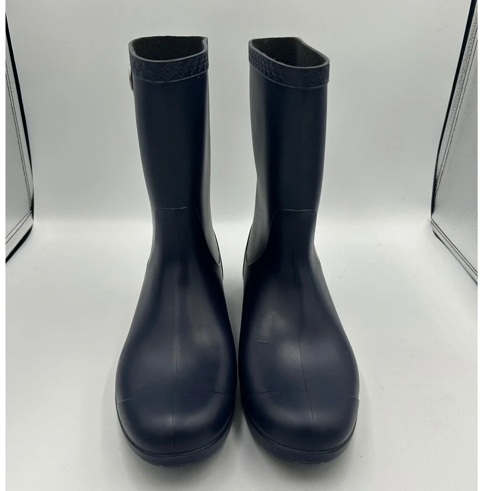 UGG Shaye Navy Blue Rubber Waterproof fur lined boots‎